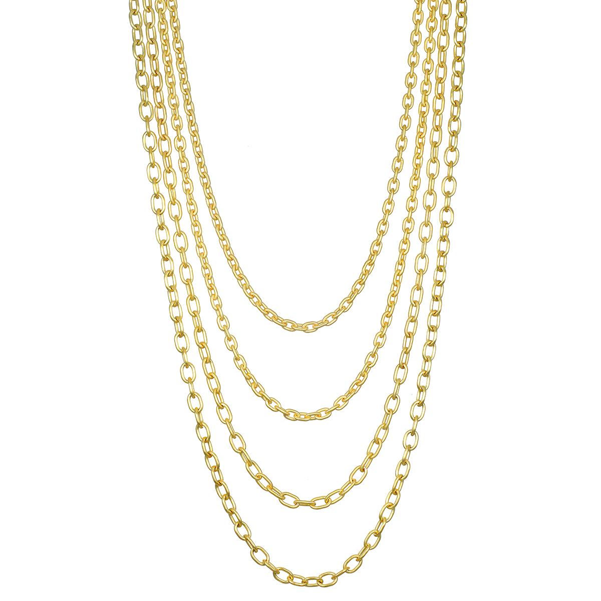 Contemporain Faye Kim, chaîne à maillons ovales lourdes en or 18 carats, longueur courte de 27 pouces en vente