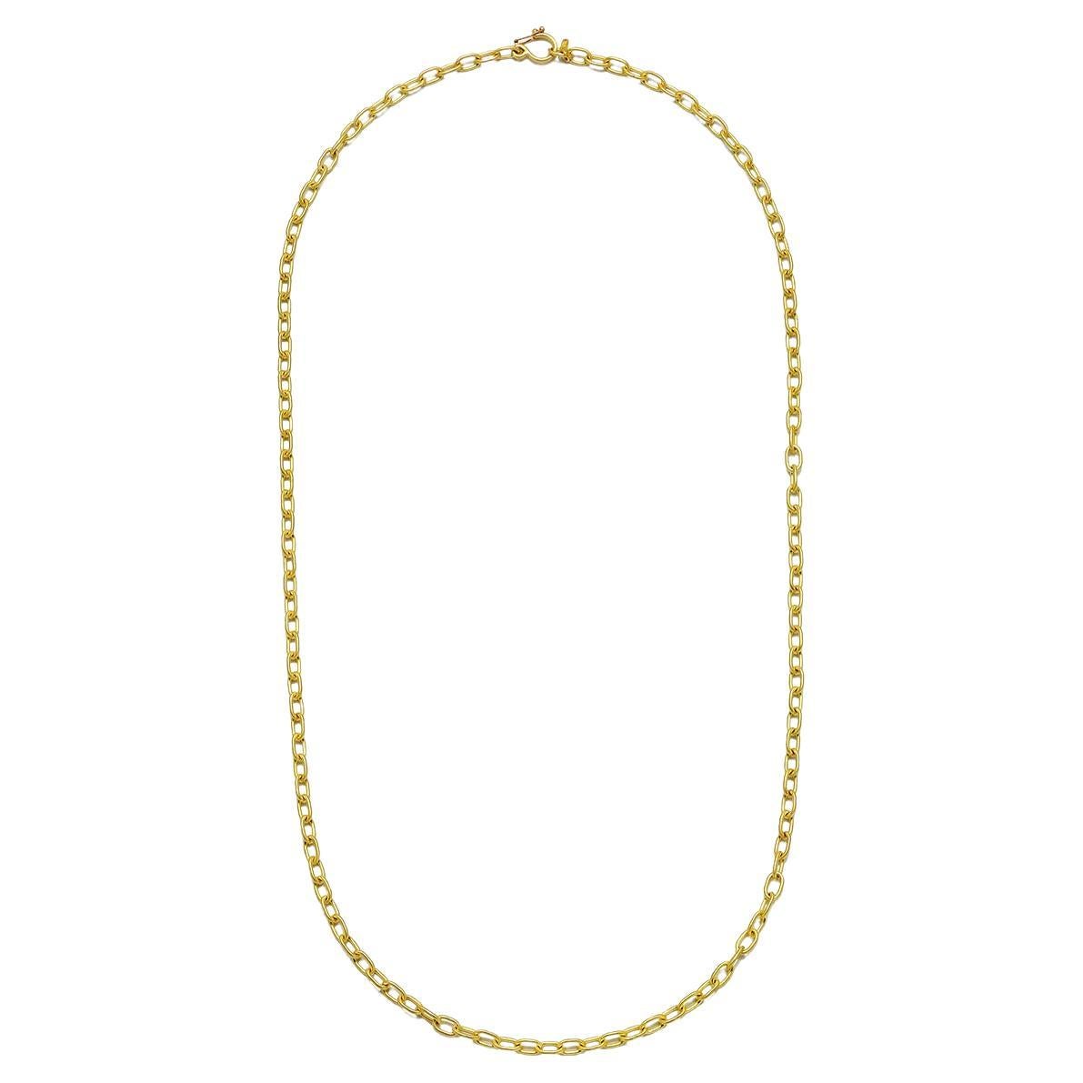 Faye Kim 18 Karat Gold Heavy Oval Link Chain, Small Length 24" For Sale
