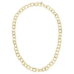 Faye Kim 18 Karat Gold Heavy Oval Planished Link Chain