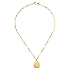 Faye Kim 18 Karat Gold Hinged Dog Tag Pendant - Medium