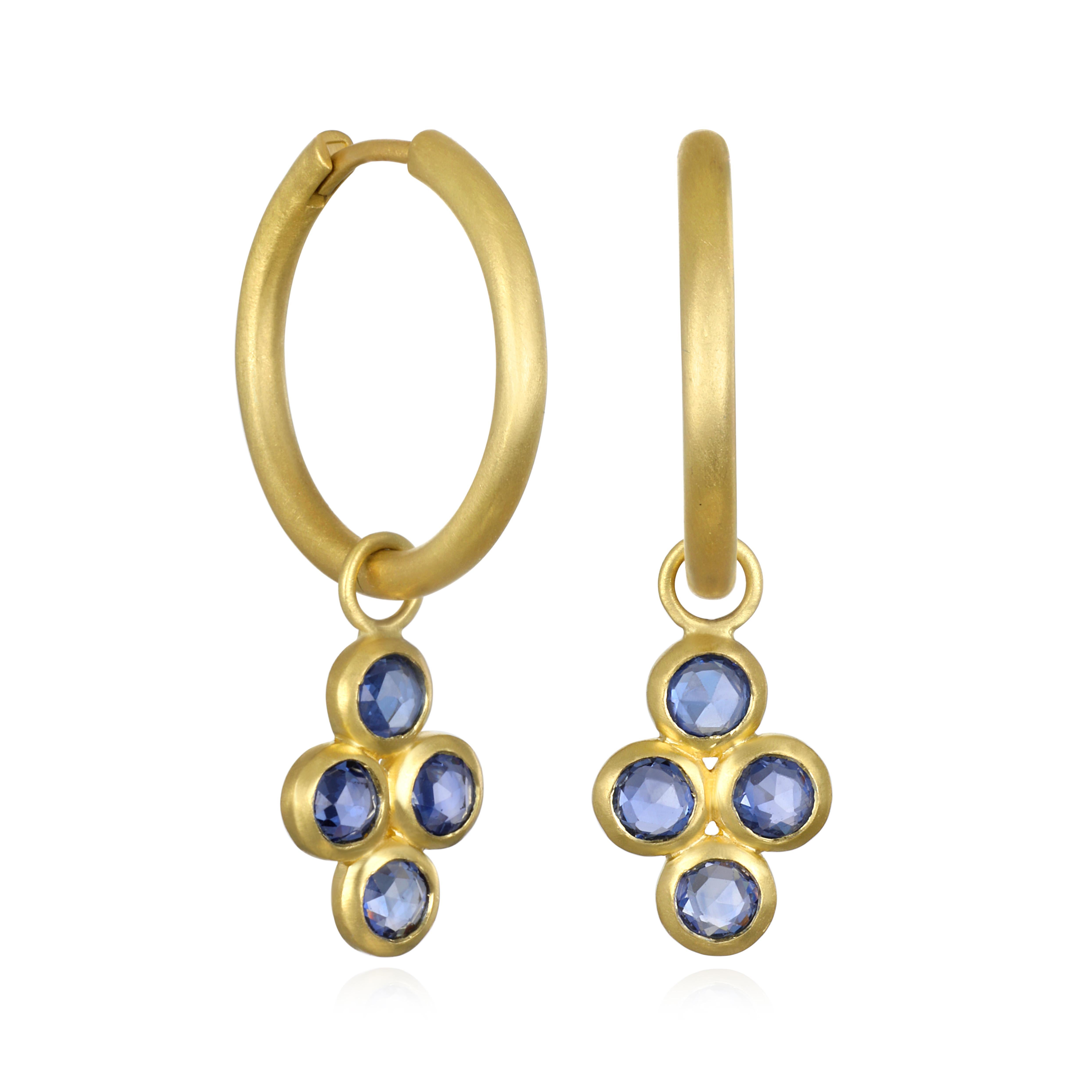 Faye Kim 18 Karat Gold Hinged Hoop Earrings Contemporáneo en venta