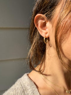 Faye Kim 18 Karat Gold Hinged Hoop Earrings