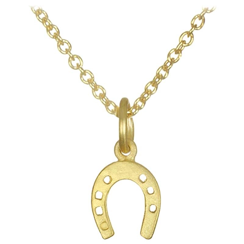 Faye Kim 18 Karat Gold Horseshoe Charm Necklace