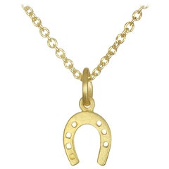 Faye Kim 18 Karat Gold Horseshoe Charm Necklace