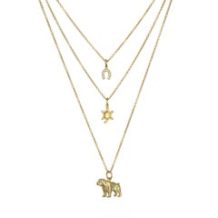 Faye Kim 18 Karat Gold Jack Russell Terrier Charm with Diamond Eyes