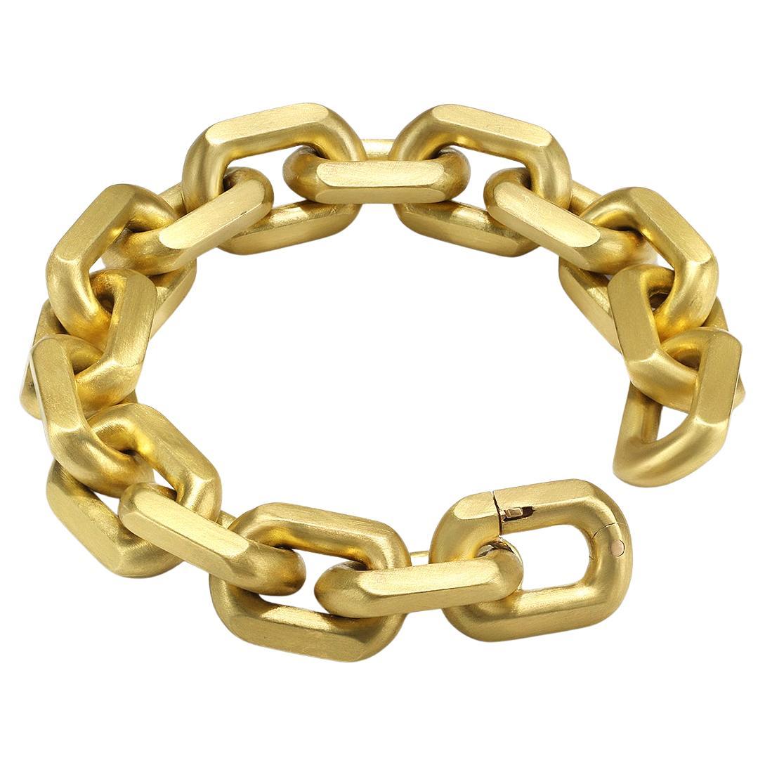 Contemporain Faye Kim 18 Karat Gold Knife Edge Link Bracelet en vente