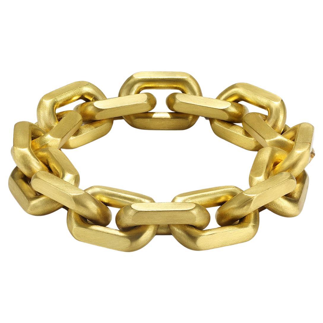 Faye Kim 18 Karat Gold Knife Edge Link Bracelet For Sale