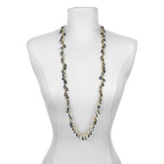 Faye Kim 18 Karat Gold Labradorite Briolette Fringe Necklace
