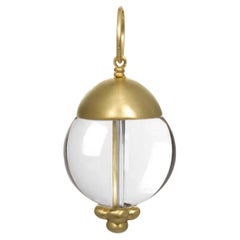 Faye Kim 18 Karat Gold Large Rock Crystal Quartz Orb Pendant - Large