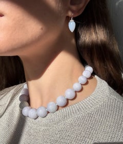 Faye Kim 18 Karat Gold Lavender Jade Bead Necklace