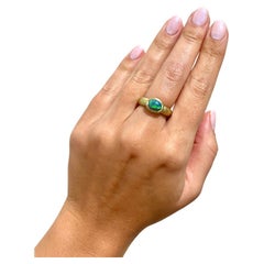 Faye Kim 18 Karat Gold Lightning Ridge Black Opal Ring