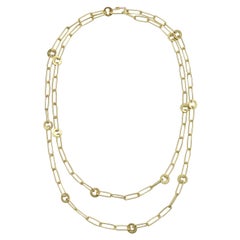 Faye Kim 18 Karat Gold Long Paper Clip Chain Necklace