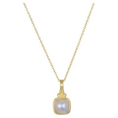 Faye Kim 18 Karat Gold Mabe Pearl and Diamond Pendant
