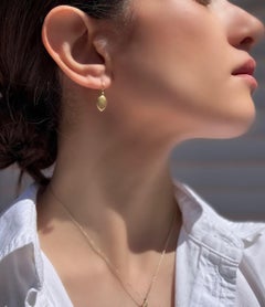 Faye Kim 18K Gold  Hinged Marquise Chiclet Drop Earrings, USA