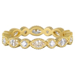 Faye Kim 18 Karat Gold Marquise/Round Diamond Eternity Band