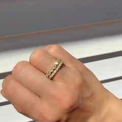 Faye Kim 18 Karat Gold Milgrain Diamond Eternity Band