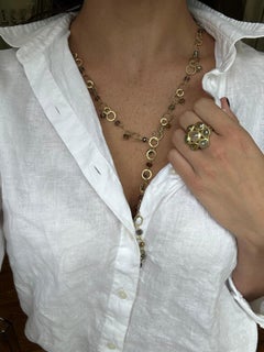 Faye Kim 18 Karat Gold Milky Diamond Fringe Necklace