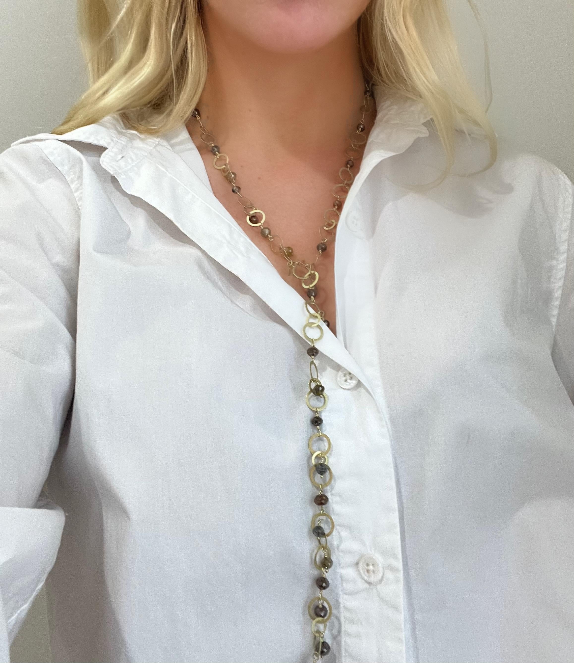 Faye Kim 18 Karat Gold Milky Diamond Fringe Necklace In condizioni Nuovo in vendita a Darien, CT