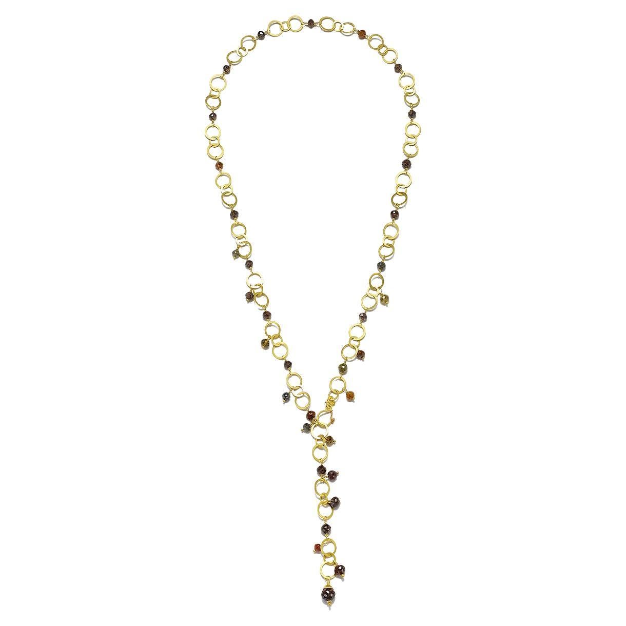 Faye Kim 18 Karat Gold Milky Diamond Fringe Necklace