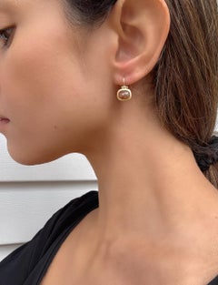 Faye Kim 18 Karat Gold Milky Diamond Hinged Earrings