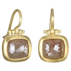 Faye Kim 18 Karat Gold Milky Diamond Hinged Earrings
