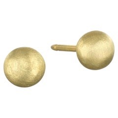 Faye Kim 18 Karat Gold Mini Button Stud Earring