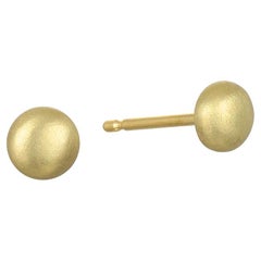 Faye Kim 18 Karat Gold Mini Button Stud Earring