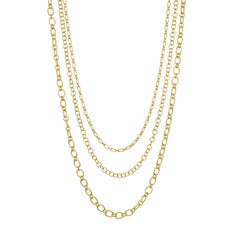 Faye Kim 18 Karat Gold Mini Paperclip Vintage Link Chain