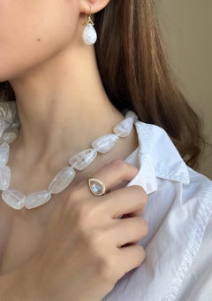 Faye Kim 18 Karat Gold Moonstone Bead Necklace