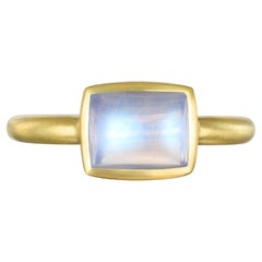 Faye Kim 18 Karat Gold Moonstone East/West Bezel Ring