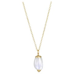 Faye Kim 18 Karat Gold Moonstone Nugget Pendant