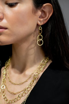 Faye Kim 18 Karat Gold Multi Planished Loop Earrings, Small
