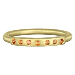 Faye Kim 18 Karat Gold Orange Sapphire Bar Stack Ring