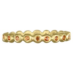 Faye Kim 18 Karat Gold Orange Sapphire Eternity Band Ring