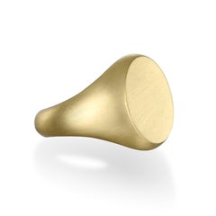 Faye Kim 18 Karat Gold Oval Signet Ring