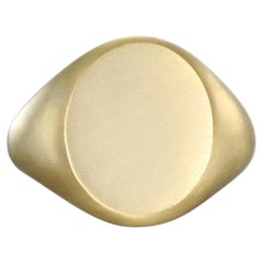 Faye Kim 18 Karat Gold Oval Signet Ring