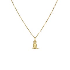 Faye Kim breloque hibou en or 18 carats avec yeux en diamant