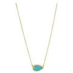 Halskette in Birnenform von Faye Kim, 18 Karat Gold Paraiba-Turmalin