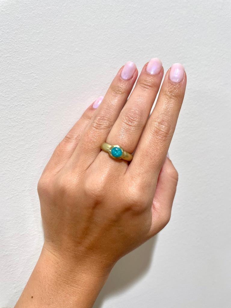 Contemporary Faye Kim 18 Karat Gold Paraiba Tourmaline Ring