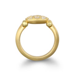 Faye Kim 18 Karat Gold Pave Diamond Hinged Chiclet Ring