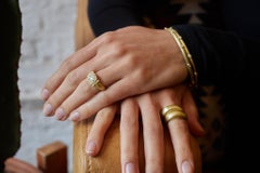 Faye Kim 18 Karat Gold Pave Diamond Hinged Chiclet Ring