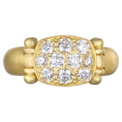 Faye Kim 18 Karat Gold Pave Diamond Hinged Chiclet Ring