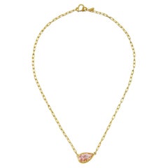 Faye Kim Collier pendentif Morganite en or 18 carats en forme de poire