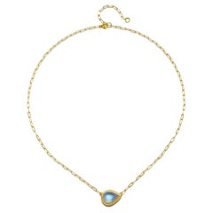 Faye Kim 18 Karat Gold Pear Shaped Moonstone Necklace - 6.11 carats