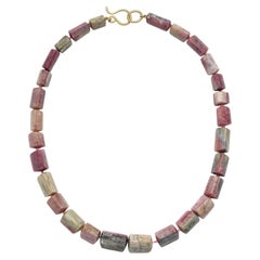 Faye Kim 18 Karat Gold Pink Paraiba Tourmaline Bead Necklace