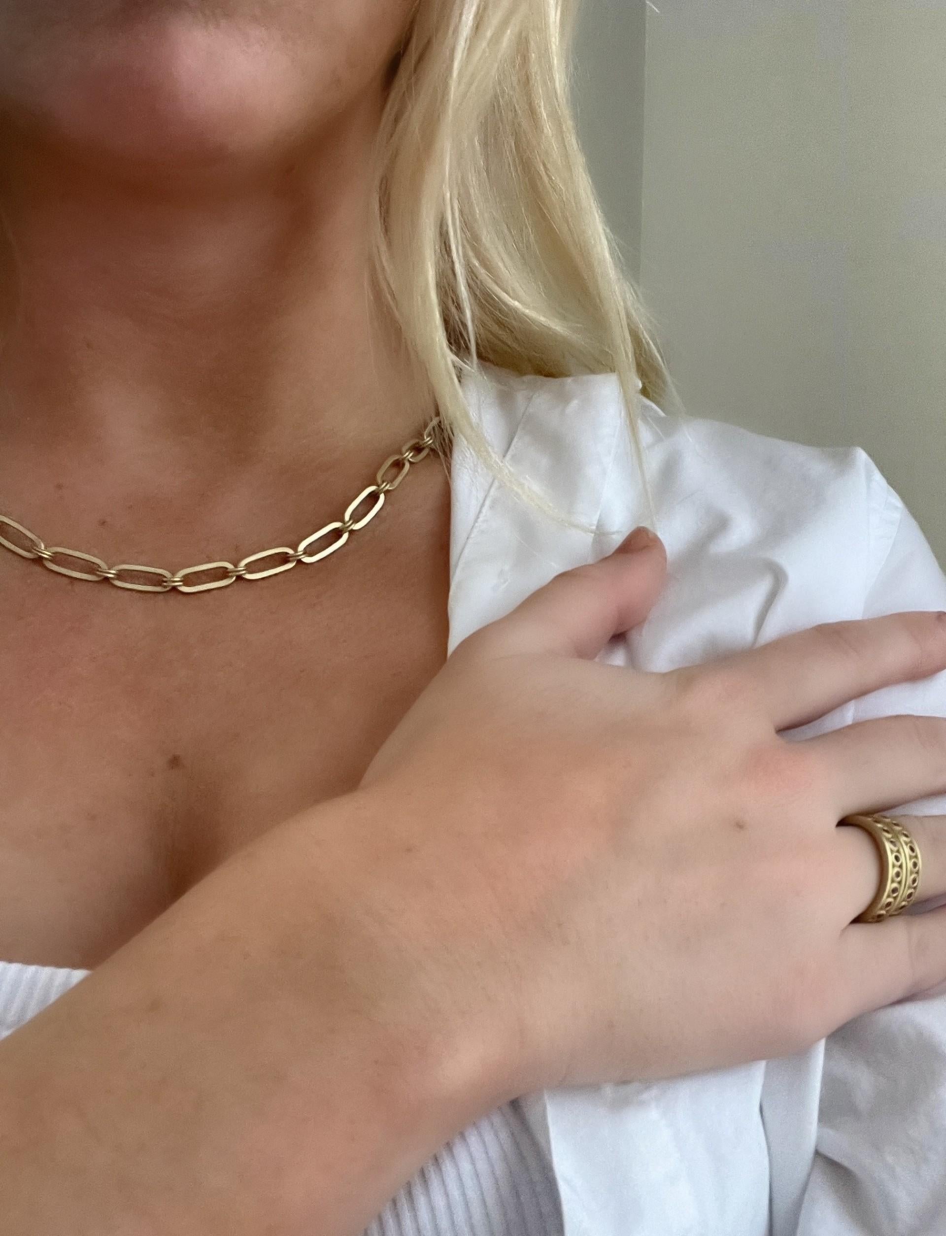 Contemporain A Kim Chaîne en or 18 carats, planifiée, à double trombones ronds - 18