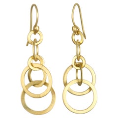 Faye Kim 18 Karat Gold Planished Multi Loop Earrings