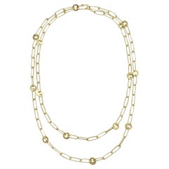 Faye Kim 18 Karat Gold Planished Paperclip Kette Gliederhalskette - 36"