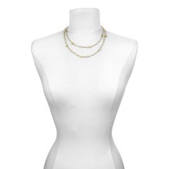 Faye Kim 18 Karat Gold Planished Paperclip Chain Necklace - 26"