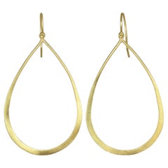 Faye Kim 18 Karat Gold Planished Teardrop Earrings